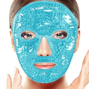 SEFLICA® Cold Face Eye Mask, Ice Pack Reduce Face Puff, Dark Circles, Gel Beads Hot Heat Cold Compress Pack, Face Spa For Woman Sleeping, Pressure, Headaches, Skin Care (Blue Color) 16 51cL48+OZNL. SL500 . SS300