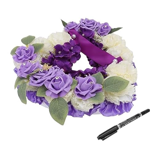 Zerodeko 2 Piezas Guirnalda Conmemorativa Corona de Flores del Cementerio Corona de Tumba de ataúd decoración Regalos conmemorativos Guirnalda Artificial de luto Corona Artificial funeraria