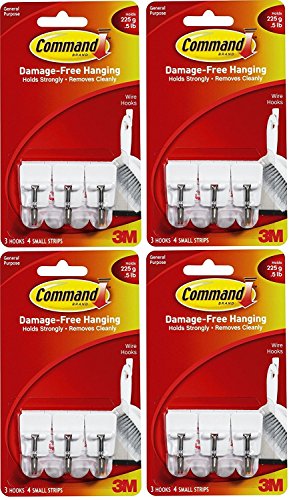 3M Command Small Wire Hooks, 12-Hooks