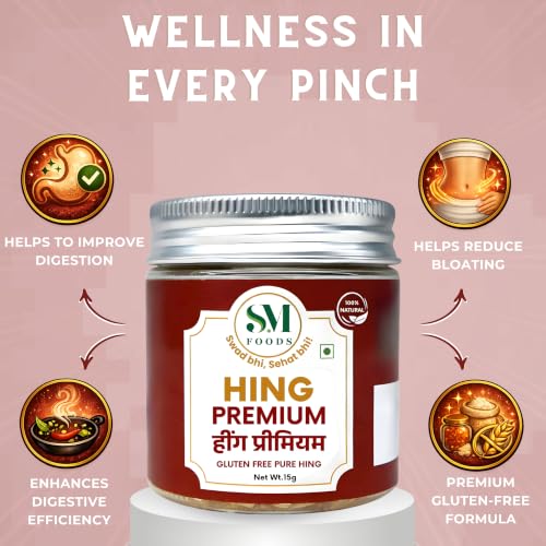 Image of SM FOODS Premium Pure Nukra Hing 15g (Pack of 3) | No Atta No Maida | Imported Premium Pure Heeng | Strong & Kadak Aroma | Gluten Free | Uncompounded | For Cooking & Digestion