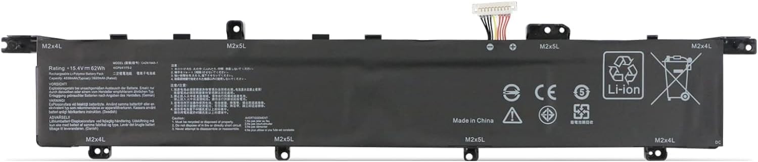 C42N1846 C42N1846-1 Laptop Battery Replacement for Asus ZenBook Pro Duo UX581 UX581G UX581GV UX581LV UX581GV-XB94T UX581GV-H2003T BP9901U UX581LV-BP1911U UX581LV-H2014R Series(15.4V 62Wh)