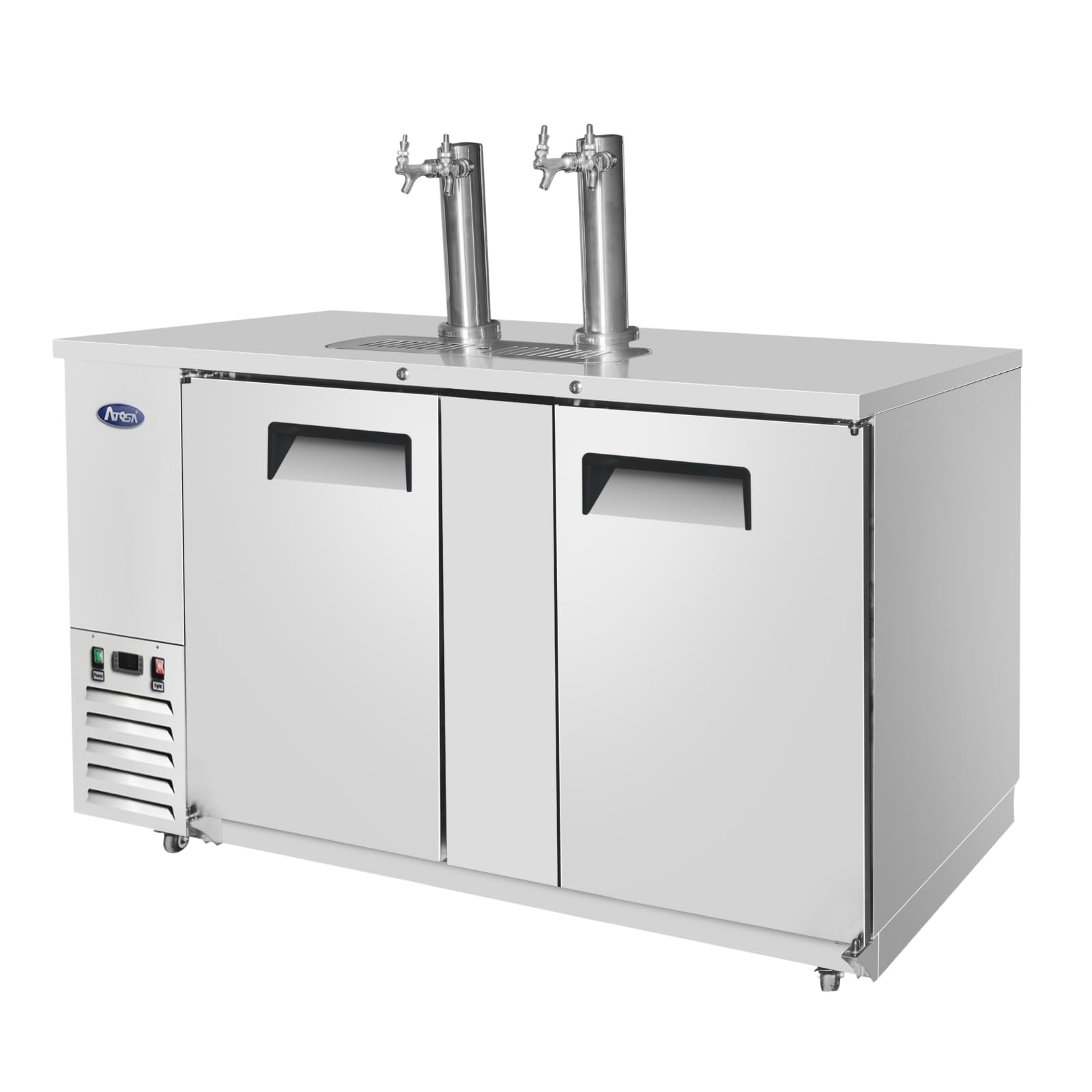 Atosa Mkc68gr 68" Kegerator Beer Dispenser Draft Direct Draw For Restaurant Hotel Pub Bar | (3) 1/2 Barrel Keg, 17.3 Cu Ft Capacity | (2) Dual Faucet Tower | Stainless Steel Top, 115v (33°F – 40°F) on Fridge.com - View 3