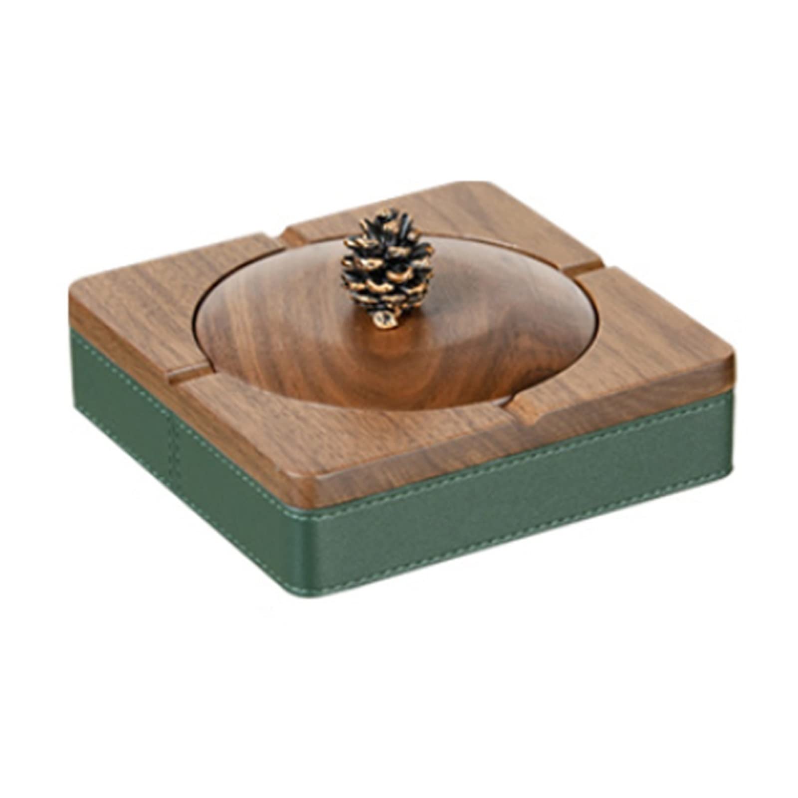 Gthtuhfd Ash Tray Walnut Ashtray Ornament Large Cigarette Ashtray Creative Lid Office Gifts Ashtray For Outside Patio