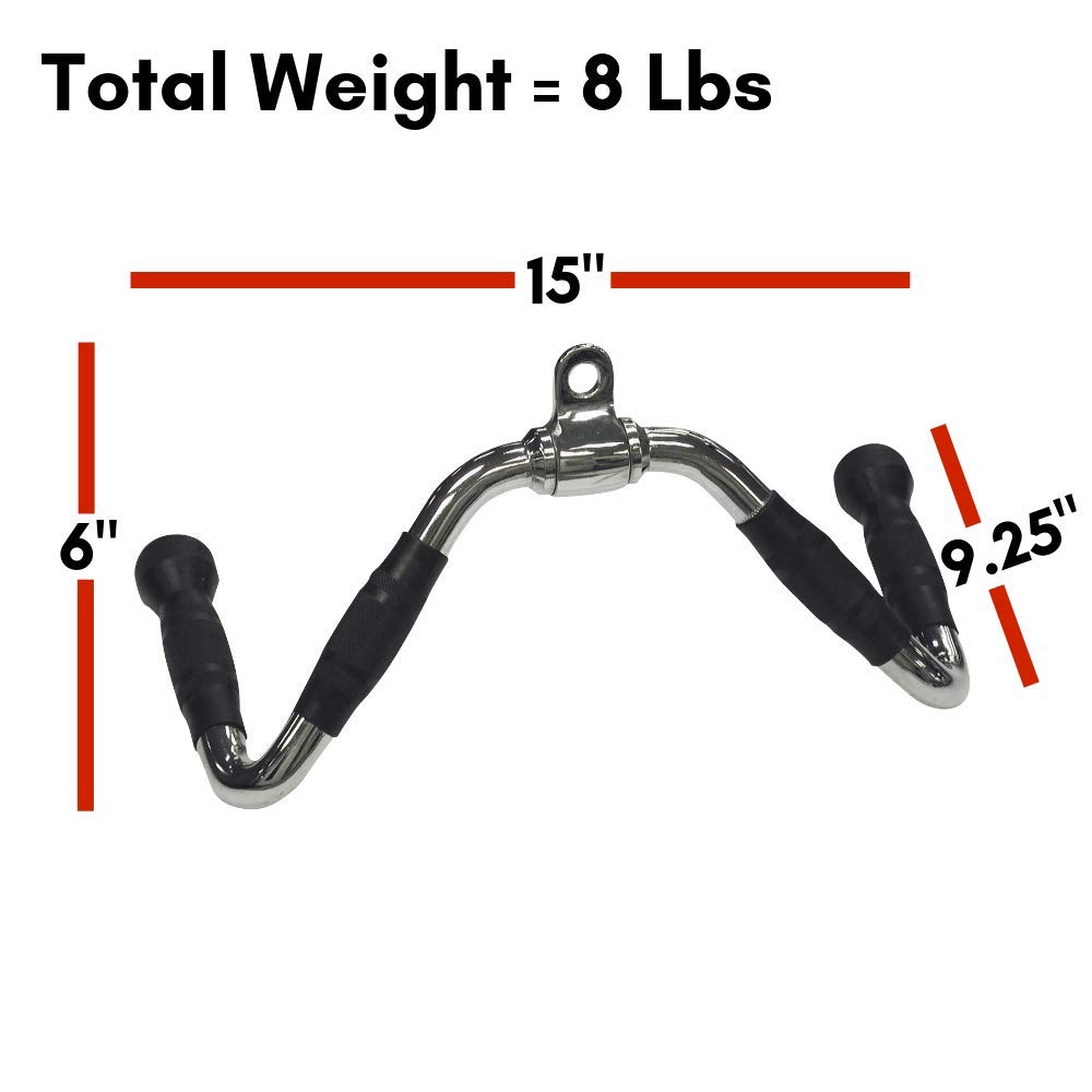 Cap Barbell Deluxe Curl Barre de Fixation de câble avec poignées en Caoutchouc, 71,1 cm