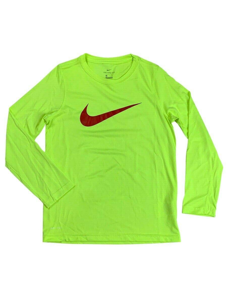 Boys Dri Fit Big Swoosh Long Sleeve Shirt Volt Red Desertcart Cyprus