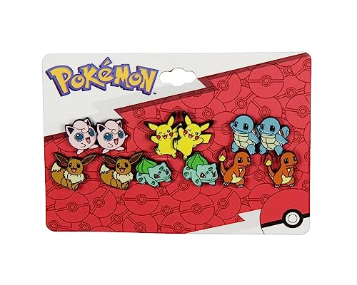 Pokemon Earrings Fashion Jewelry Enamel Character Stud Earrings Set 6 Pack3