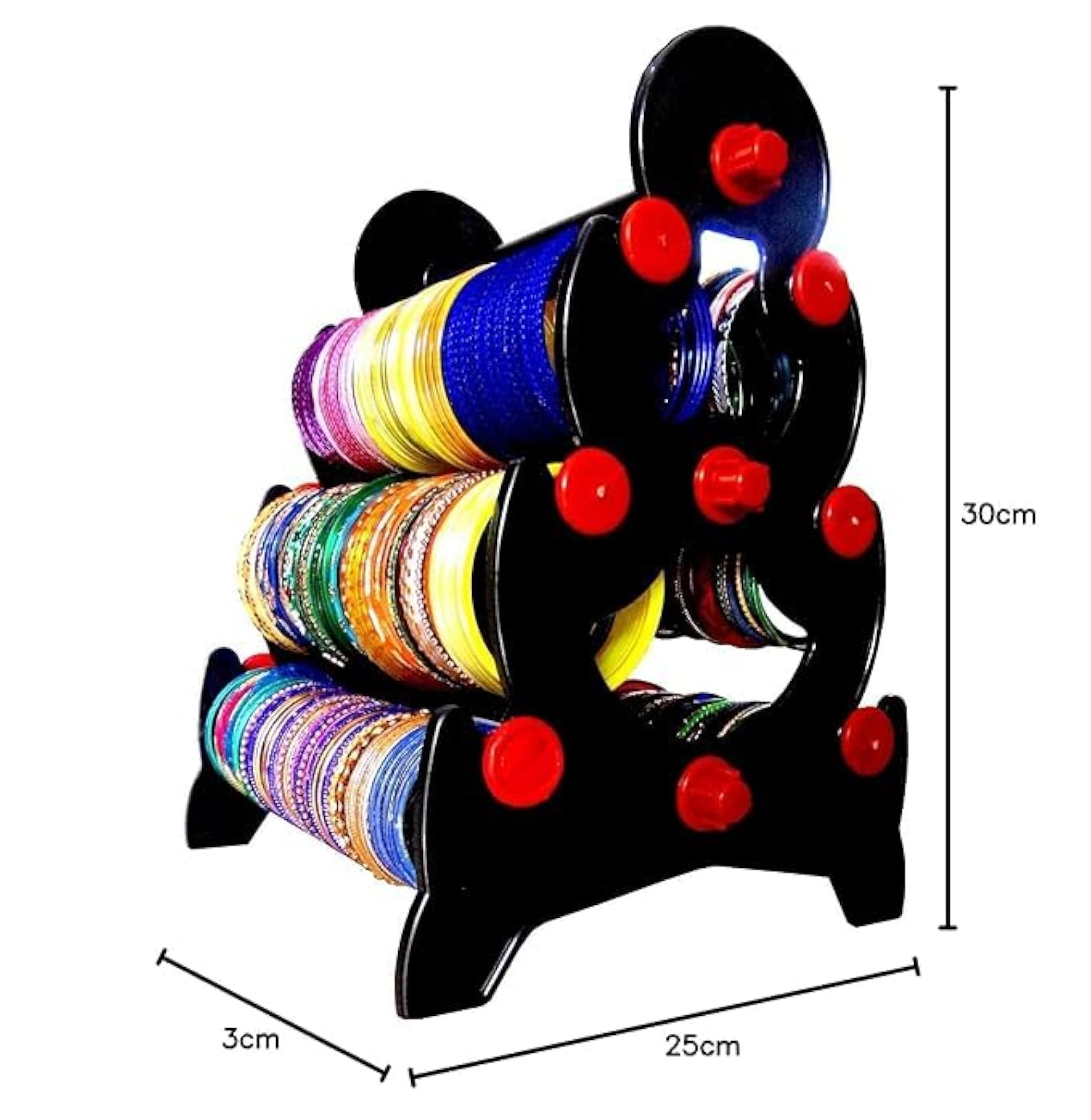 Premium Plastic Bangle Stand for Women, 6 Row Detachable Organizer