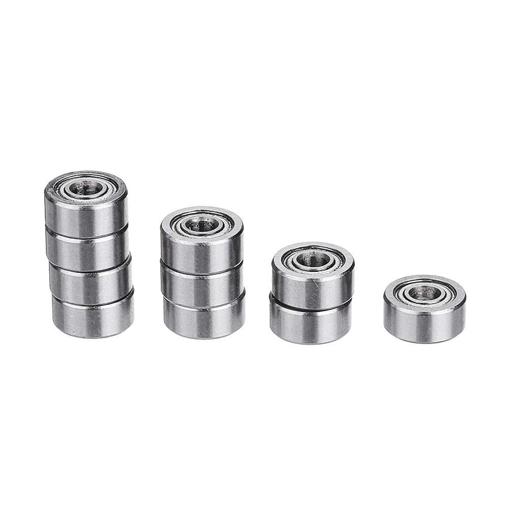 RCGKNNMUZ 10pcs MR83ZZ MR93ZZ Bearings I.D 3mm Double Shielded Miniature Deep Groove Ball Bearing(8MM)