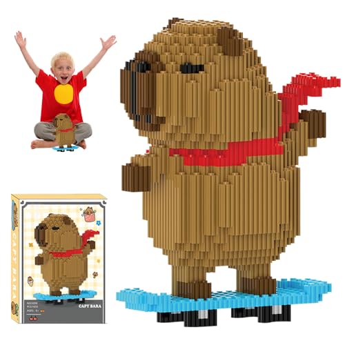 Bloques de animales Micro Building, Capybara Micro Bloques de Construcción, Juego de bloques de construcción de partículas, dibujos animados anime mini bloques de construcción, mini bloques de