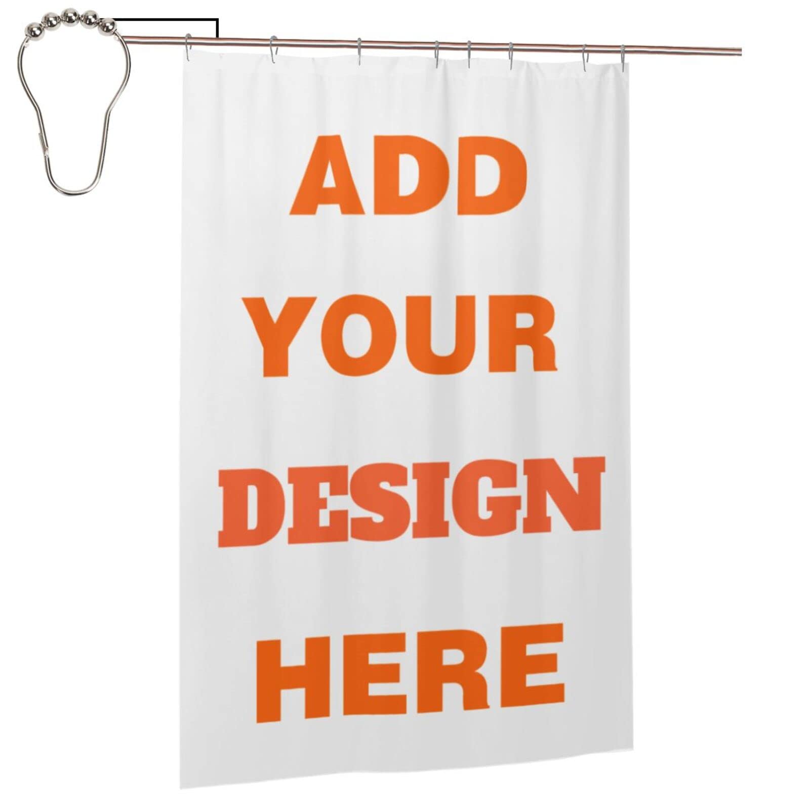 Personalized Shower Curtains for Bathroom, Custom Waterproof Fabric Bath Curtains Add Your Image Text Logo for Home Washroom Hotel Decor (Iron, 48 x 72 in)