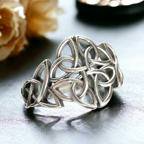Celtic Knot Ring Sterling Silver 925 - Filigree Braided Irish Wedding Promise Engagement Self Love Rings - Norse Viking Jewelry for Women Size 5 6 7 8 9 10 11 122