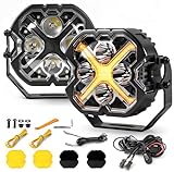 OFFROAD GAMERS X-Style 6 Inch LED Pod Lights White and Amber DRL Offroad Side...