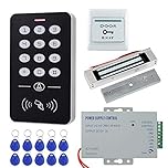 HFeng Full Access Control System Kit with Electric Strike Magnetic Lock + RFID Keypad + Power Supply + 10pcs RFID Keyfobs Tags (with 180KG Lock)