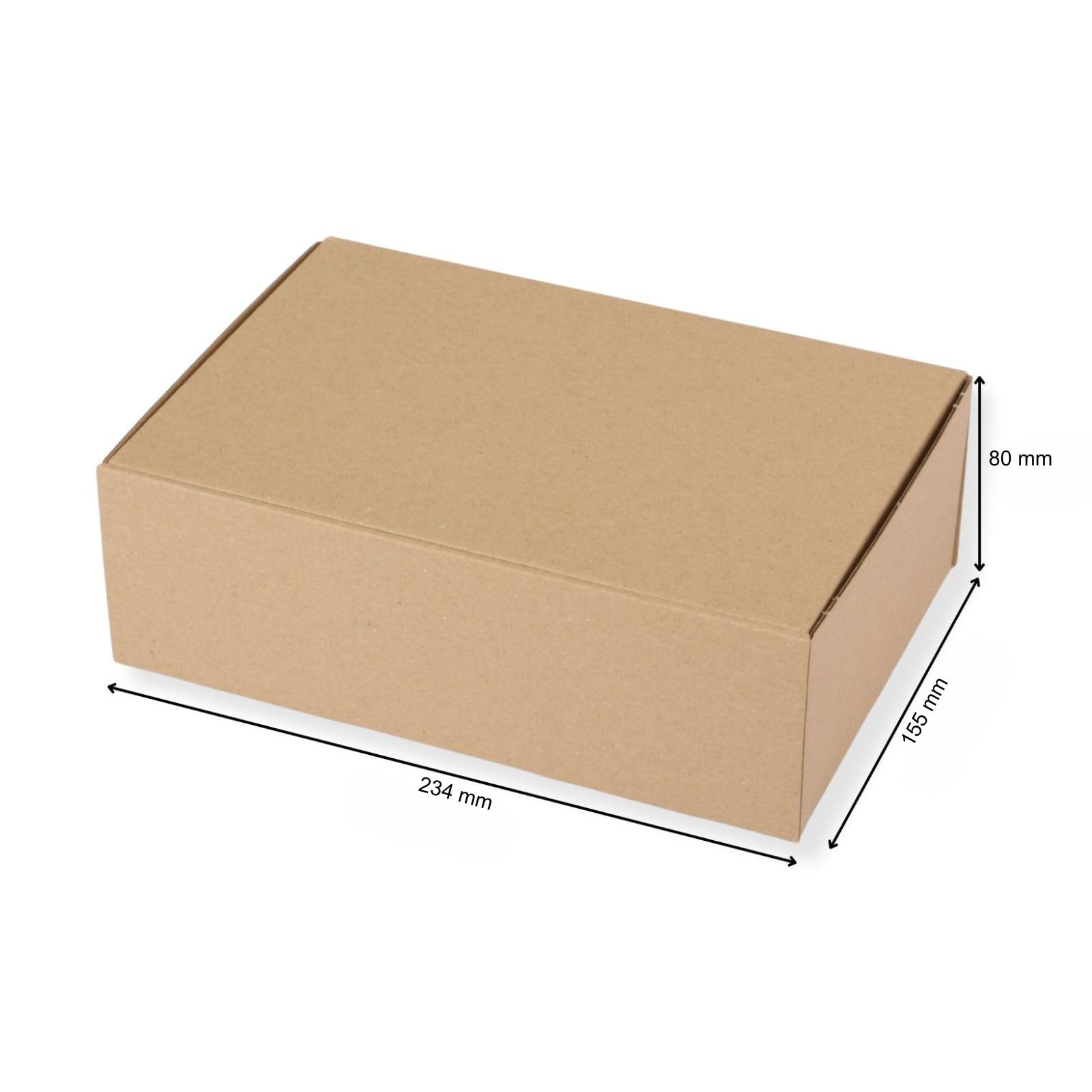 Karton 240 x 160 x 80 mm (400 Stück), DHL Kleinpaket, Versandkarton, Faltkarton, Schachtel, braun