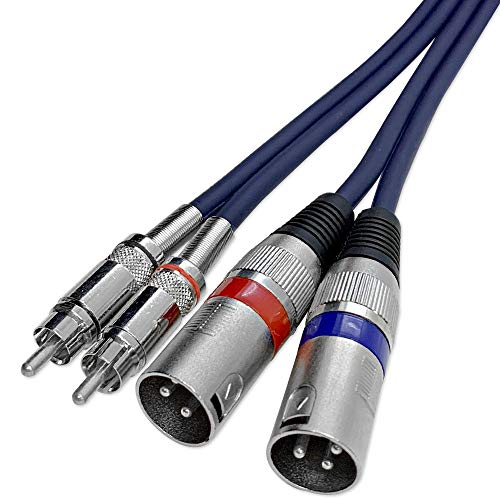 Seismic Audio - Sa-2Raxrm10 - Heavy Duty 10 Foot Dual Xlr To Rca Patch Cable, 2 Xlr Male To 2 Rca Male Interconnect Patch Cord Hifi Stereo Pro Audio #TOP23