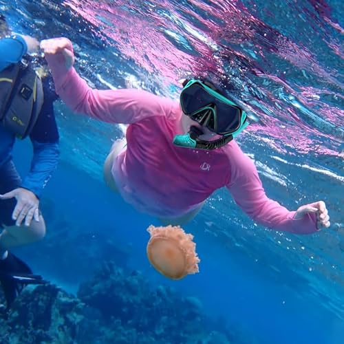 Set de snorkel para adultos, máscara de buceo con tubo seco, visión panorámica de 180° profesional para snorkel miniatura 4
