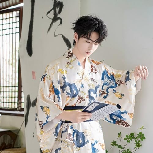 Kimono yukata para hombre que soluciona la falta de ropa informal ligera y cómoda 6