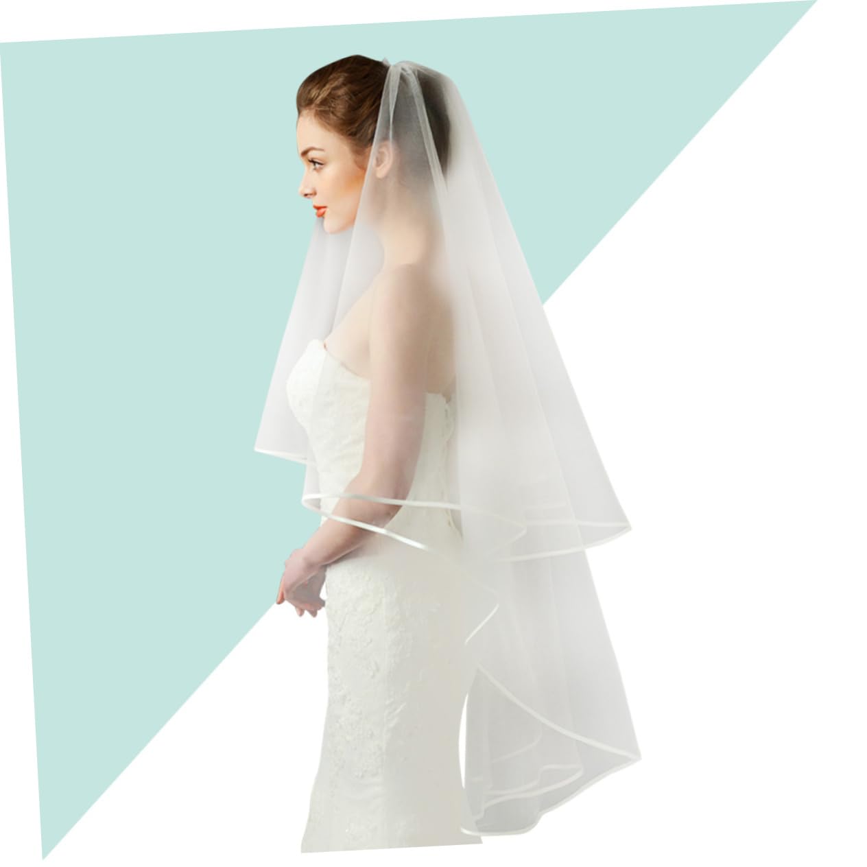 3stücke Eleganter Brautschleier Mit Feiner Umrandung Kurz Und Romantisch Für Hochzeiten Und Fotoshootings Beige Hochzeitsaccessoires Für Bräute