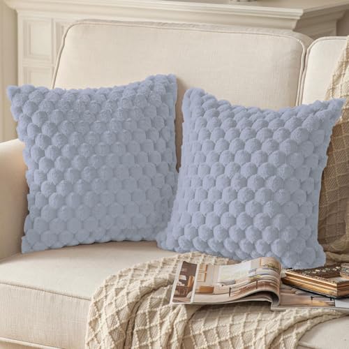 Image of Luxe Home Cushion Cover Super Soft Decorative Cushion Cover for Sofa, Bedroom, Living Room Cushion Cover 16 Inch x 16 Inch Silver-Pack of 2