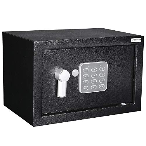 Hot Deals Home and Office Electronic Safe Box with Keypad & Keys, Money Lock Boxes, Safety Boxes for Home, Office, Hotel Rooms,Business, Jewelry, Gun, Cash, Steel Alloy Drop Safe 9.85 x 13.75 x 9.85 inches