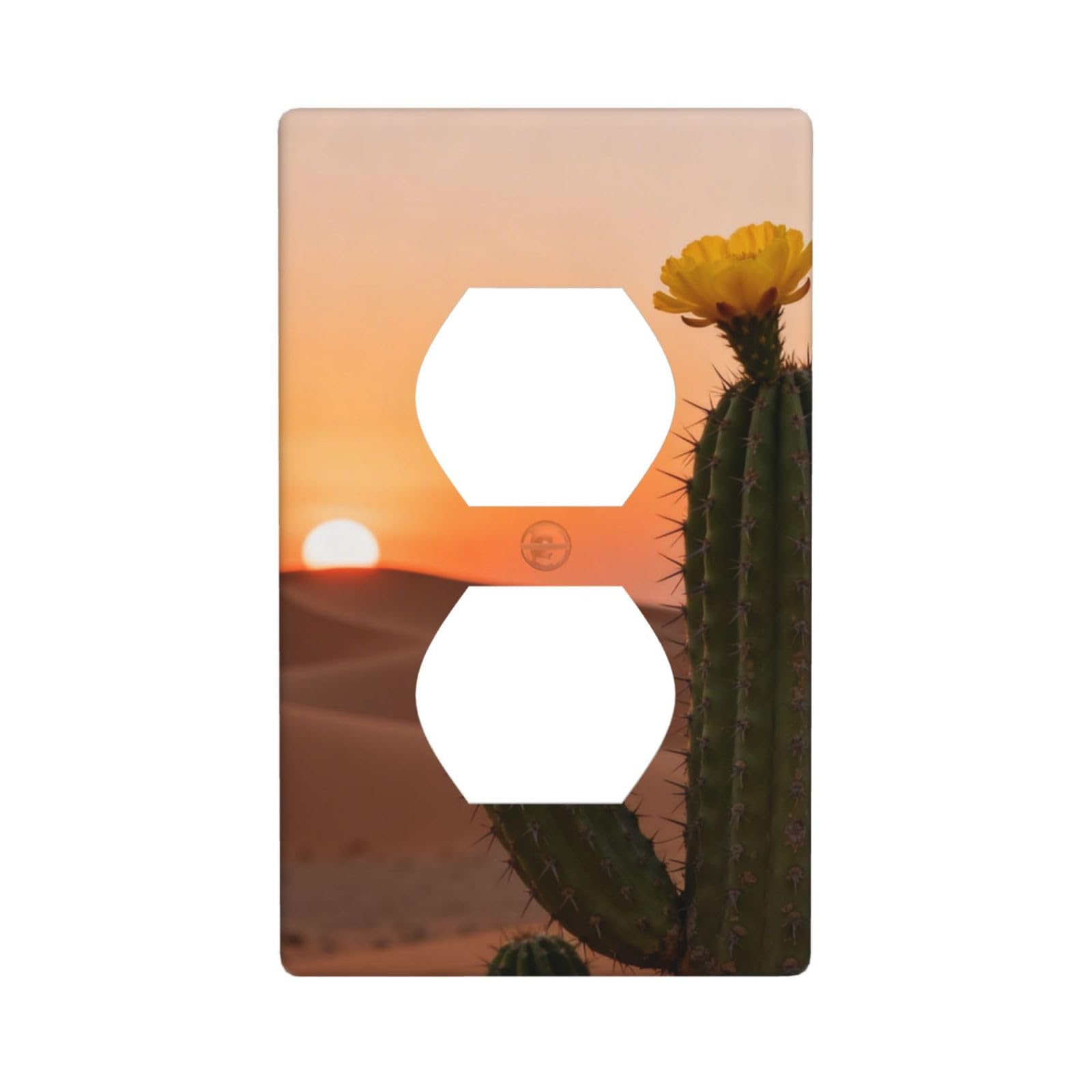 Desert Cactus Bloom Unbreakable Polycarbonate Switch Plate-1 Gang Screwless Wall Plate for Home Office