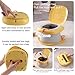 MooieBaby's Cat Design Portable Travel Potty for Toddler, Convenient Training Toilet for Girls and Boys, Folding Toilet for Car Camping Indoor Outdoor, Pottie for Kids (Yellow)