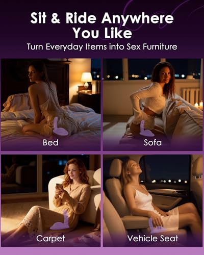 Image of Riding Grinding Thrusting Dildo Vibrator - APP, Remote Control Dildos Sex Machine with Thrusts & Vibrations for Clit Perineum G Spot Anal Vibrators, Rose Sex Toy Adult Toys for Women Couple Sex Chair