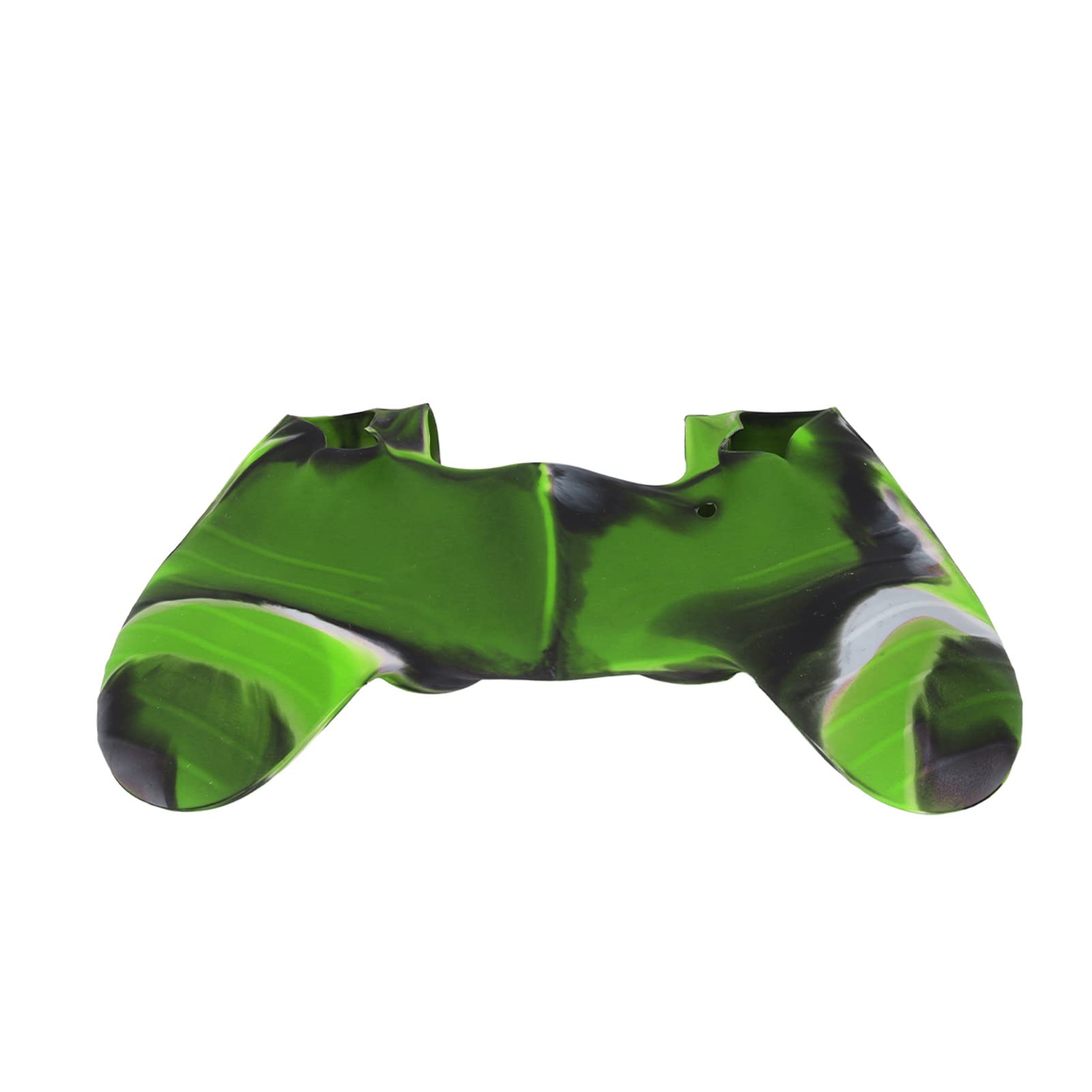 Vikye Housse en Silicone pour Manette PS4, Coque en Silicone Antidérapante avec 1 Paire de Poignées pour Manette PS4, Bleu Camouflage(Vert camouflé)