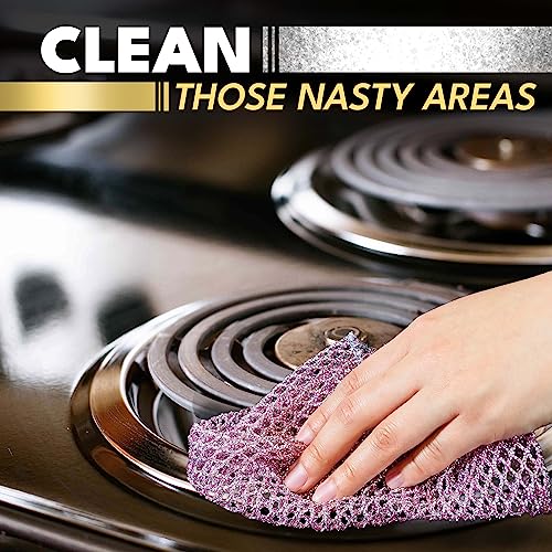 Heavy Duty Non Scratch Scouring Pads And Pot Scrubbers (2Pcs) - Mesh Dish Cloth, Durable Netted Dish Scrubbers - No Odor Dishwashing, Pan Cleaner, Netted Dish Cloth, Scouring Cloth - Korea Made #TOP7