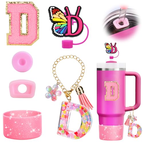 Image of Mity rain 6PCS Cup Accessories for Stanley Cup 30oz 40oz | Tumbler Initials Cute Decoration for Stanley Letter D