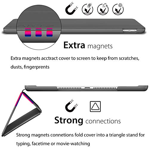 Ipad Mini 4 Case, Roartz Gray Slim Fit Smart Rubber Coated Folio Case Hard Cover Light-Weight Auto Wake/Sleep For Apple Ipad Mini 4Th Generation Model A1538/A1550 Retina Display #TOP2