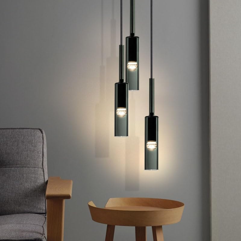 Lampe de plafond en verre rétro avec hauteur ajustable et design - 3