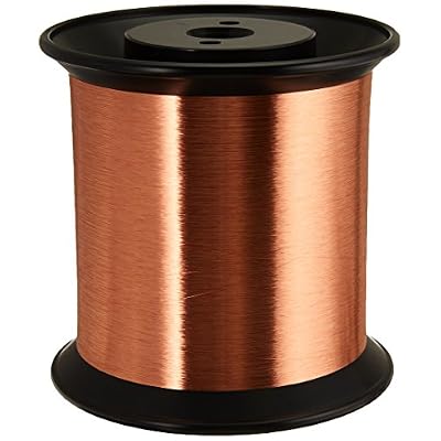 Magnet Wire, Enameled Copper Wire, 42 AWG, 5.0 Lbs, 0.0026 Diameter, Natural