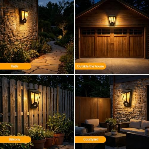 JXTKD Solar Filament Wall Light Dusk to Dawn IP44 Waterproof Outdoor Lamp — view 2
