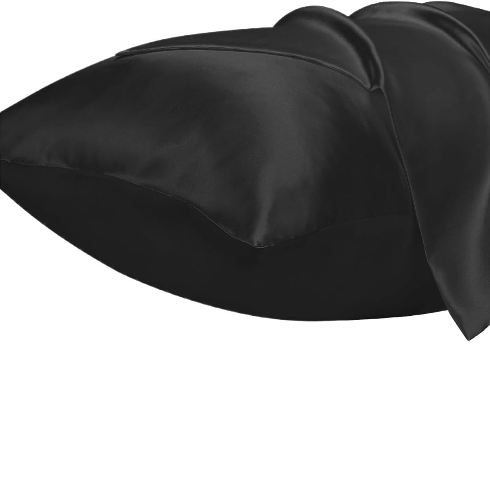 Silk pillowcase 1PC Satin Pillowcase For Hair Silk Pillow Cases For Skin Silky Soft Covers(Black,50x66cm)