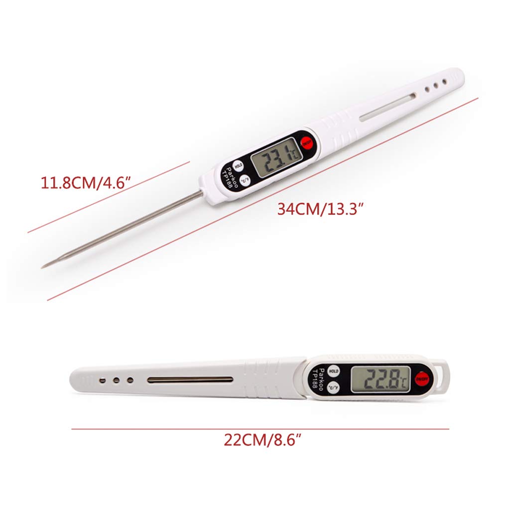 Thermomètre à Lecture instantanée, thermomètre numérique pour Cuisson de la Viande/pour Griller, thermomètre à Viande pour Barbecue avec sonde de 116,8 cm de Long, Blanc (Blanc)