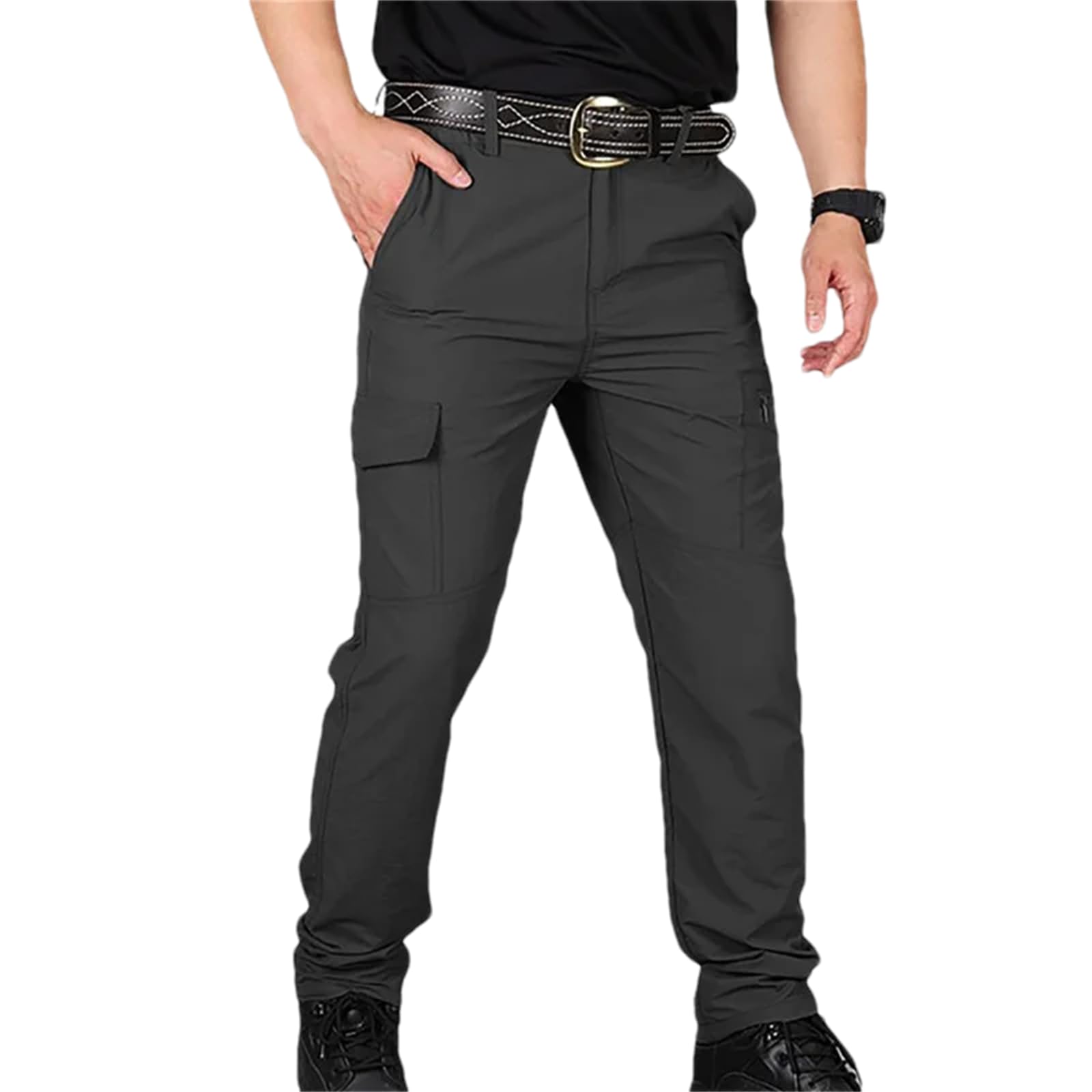Hndudnff Pantaloni cargo tattici da uomo, stile casual, militari, da escursionismo, con tasche multiple