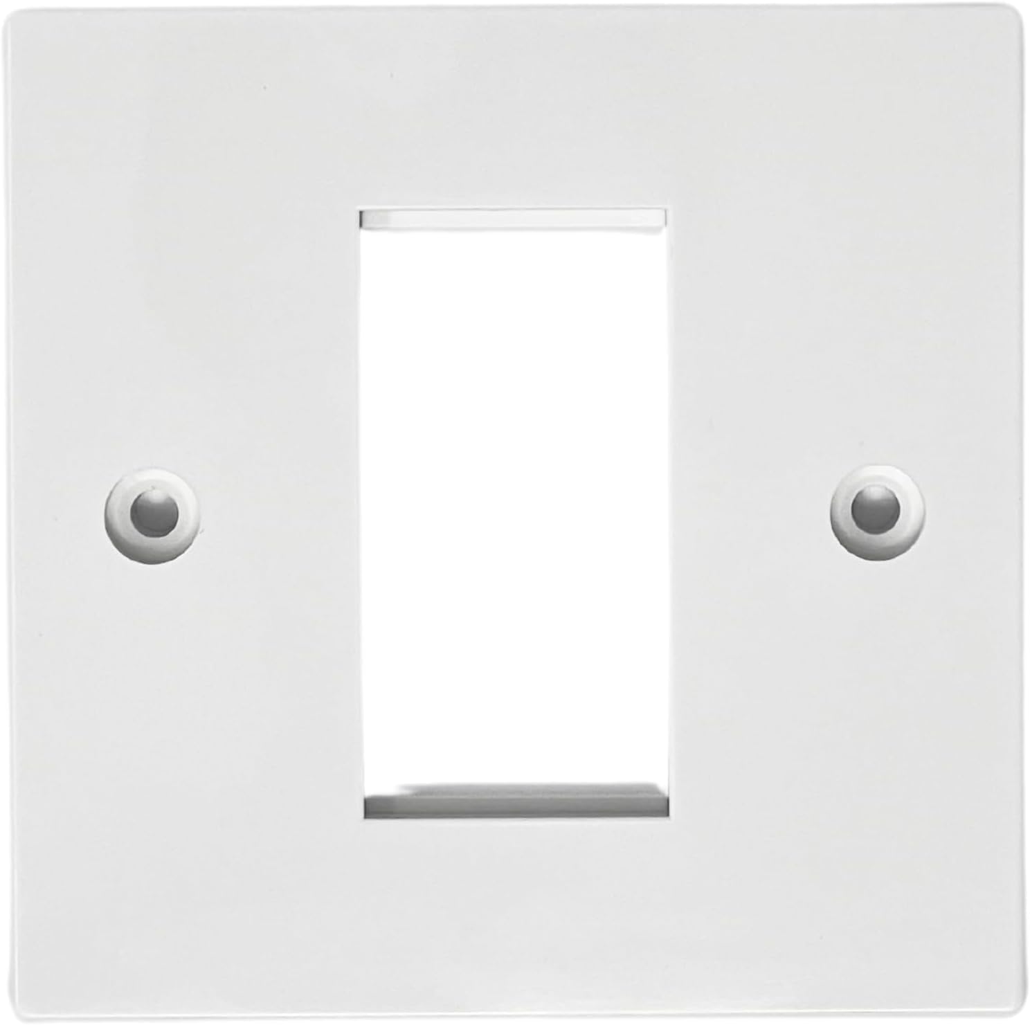 Evoges White Square Edge 1 Gang 1 Module Euro Face Plate For Av, Usb Outlets, Data Ports, Switches