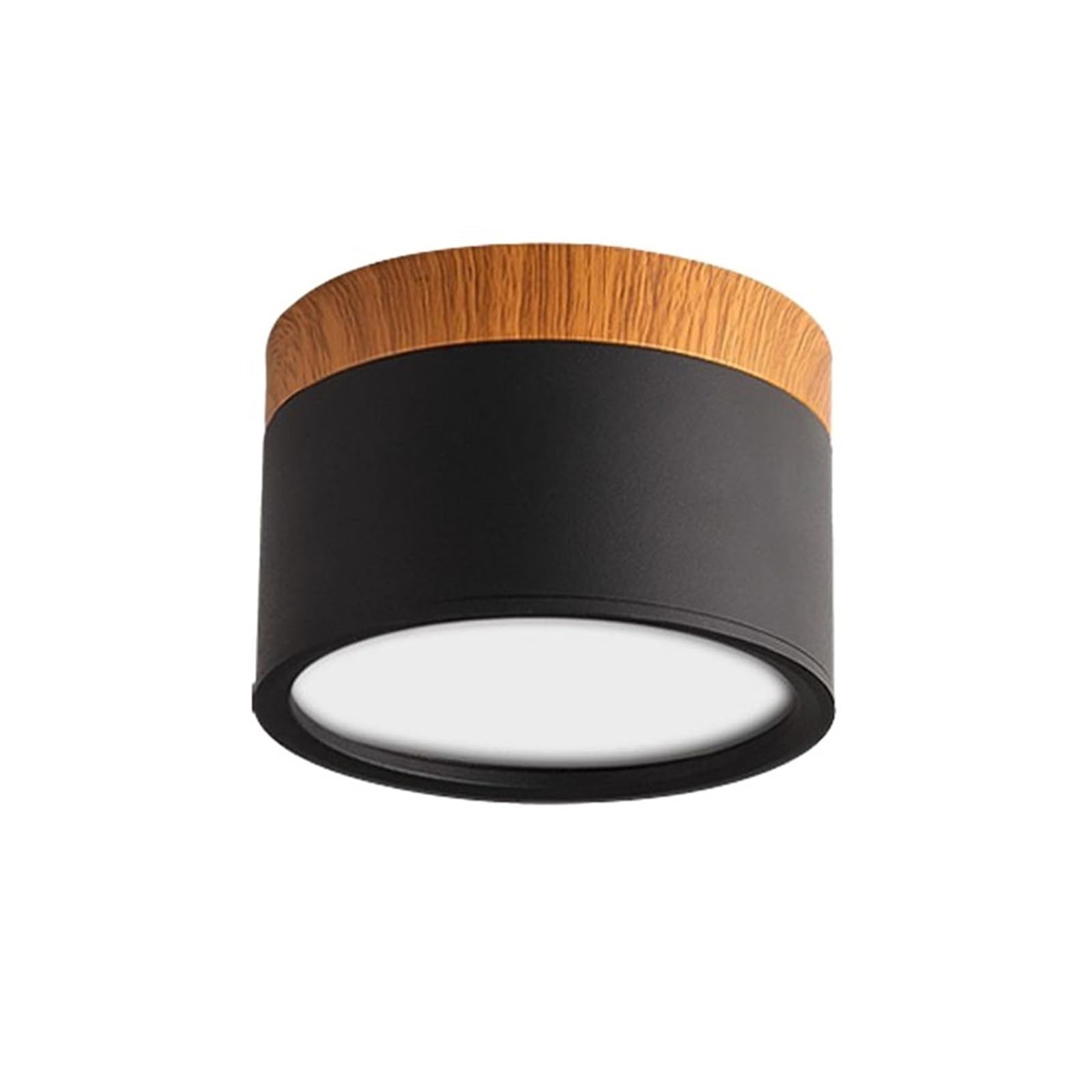 MZZYG LED Downlight Dimmable 7W Nordic Wood Modern Led Surface Mounted Ceiling Light Spotlight Interior Decoration Light Super Bright(Black,3 Color Light)