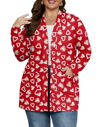 Image of OLRIK Plus Size Cardigan for Women 2026 Lightweight Open Front with Pockets