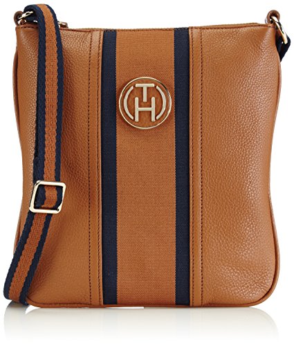 Tommy Hilfiger dam CLAIRE FLAT CROSSOVER axelväska, 22 x 23 cm, Brun (Summer Cognac 929) - 22x23x2 cm (B x H x T)