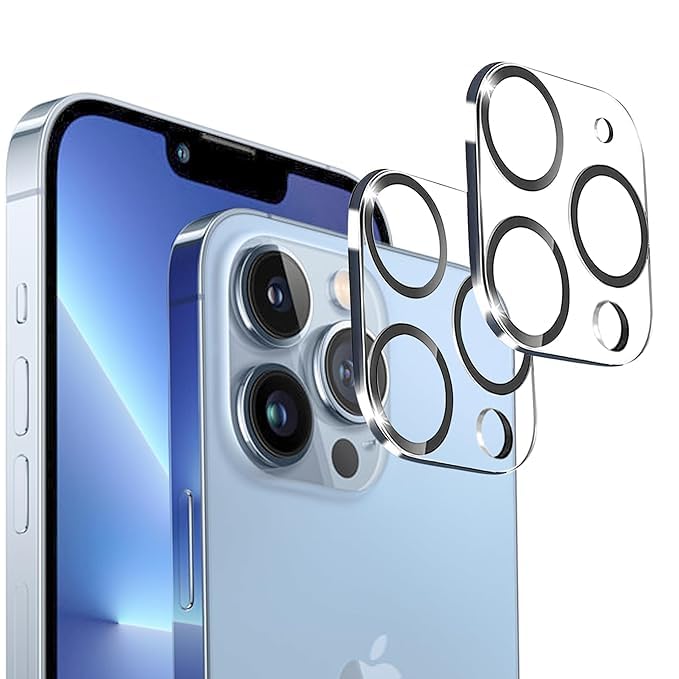 ANTEX Camera Lens Protector for Apple iPhone 13 Pro/13 Pro Max - Tempered Glass Camera Lens Protector Ring | 99.99% Transparency | Anti-Scratch HD - Clear (Transparent, 2 Piece) U
