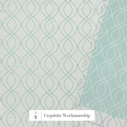 Image of Yellow Weaves 1 Pc Jacquard Oval Eyelet Window Curtain - Perfect for Home, Office, Bedroom, Living Room & Balcony - 5 Feet (Sky Blue)