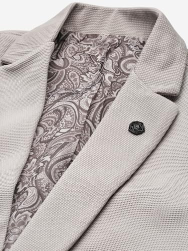 Image of SHOWOFFFF Men Solid Single Breasted Casual Blazer | Notched Lapel Full Sleeves Cotton Blazer for Mens | Slim Fit Regular Length Blazer for Men's