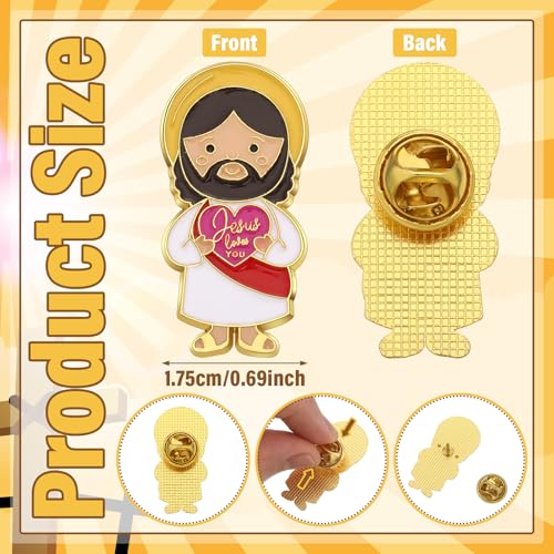 50 Pcs Jesus Loves You Religious Lapel Pins Christian Enamel Bible Verses Pins Badges Bulk Metal Badge Brooch Inspiration Enamel Lapel Set for Appreciation Religious Gifts3