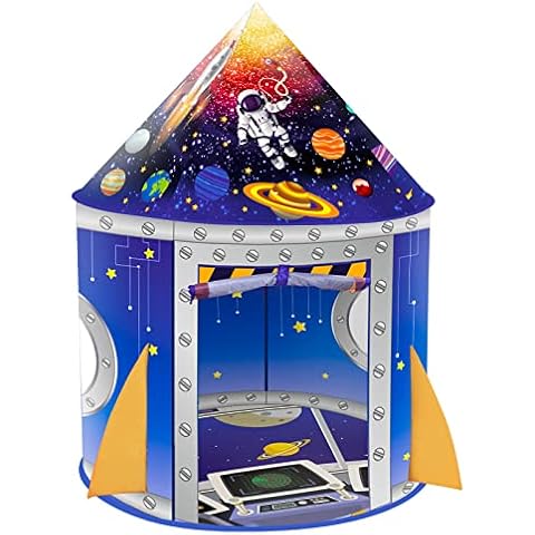 NiceCastle Tienda Campaña Infantil, Casitas Infantiles Tela Jardin Cohete Astronauta Espacial Tipi Infantil, Carpa Bebes Castillo de Interior y Exterior Casa Juego Regalo Juguetes para Niños y Niñas Cover