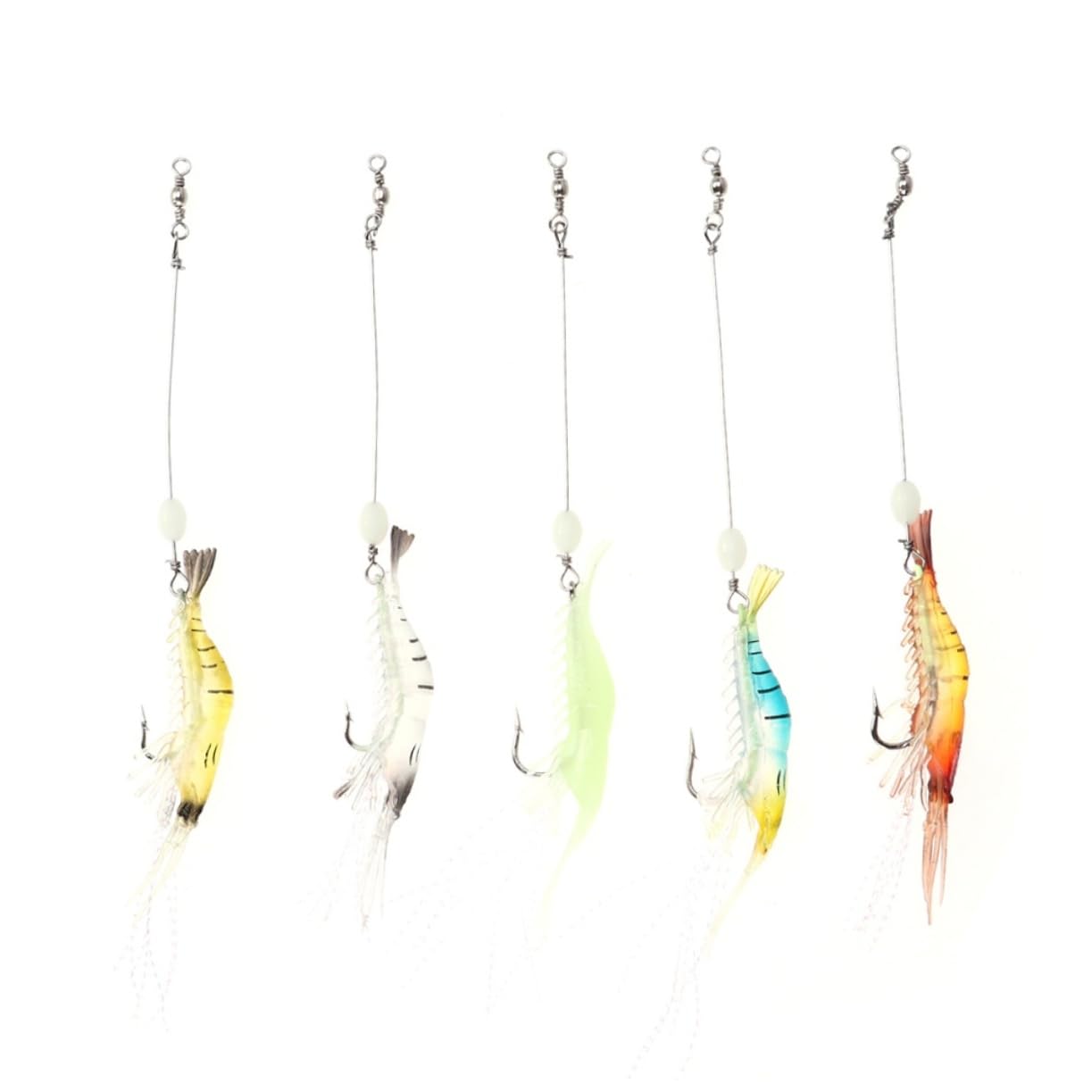 30pièces Leurres De Artificiels Crevette avec Hameçon Appâts Souples Luminous pour Poissons Carnassiers Divers Coloris