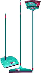 Kit Noviça Limpeza Premium Vassoura Multiuso Rodo Ballena 40cm de Silicone Pá De Lixo Articulada