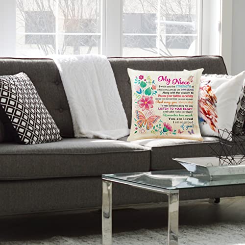 Gifts For Niece Throw Pillow Covers, Listen To Your Heart Pillowcase Cushion Case For Sofa Bed Couch Bedroom, Niece Birthday Gift Ideas From Aunt, Present For Niece Christmas Graduation #TOP3