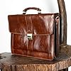 Genérico Mallette porte-documents en cuir pour homme et femme, sac bandoulière messager, marron #5